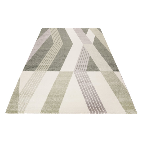 Esprit Palm Springs Flatweave Green/Cream Rug Wayfair.co.uk